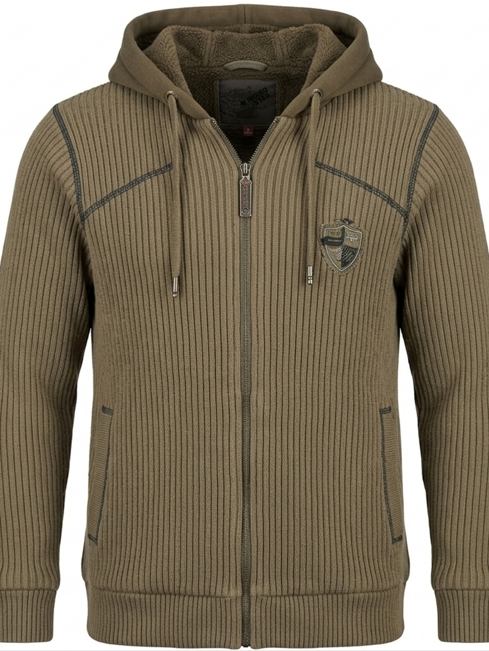 Indigo Star Y2K Youth Hooded Olive Green Zip-Up Jacket Dry-cleaned 🎊